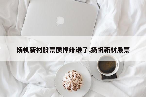 扬帆新材股票质押给谁了,扬帆新材股票